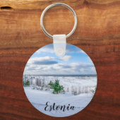 Ostseeküste im Winter schneebedeckt Schlüsselanhänger (Vorderseite)