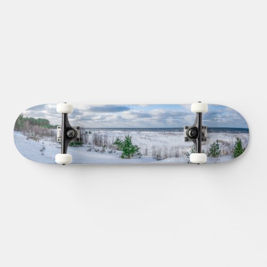 Ostseeküste im Winter schneebedeckt Skateboard (Horizontal)