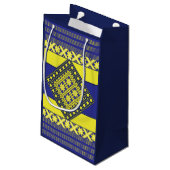 Ostseestern in Gelb und Blau Kleine Geschenktüte (Rückseite Schrägansicht)