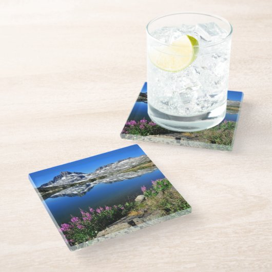 Ostsierra Berge Glasuntersetzer (Schrägansicht)