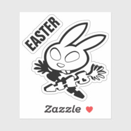 OSTSKULTURBunny & Cross Bone Carrots Aufkleber