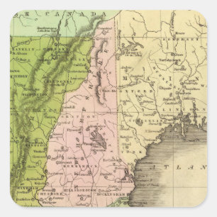 OstStaaten Olney Karte Quadratischer Aufkleber