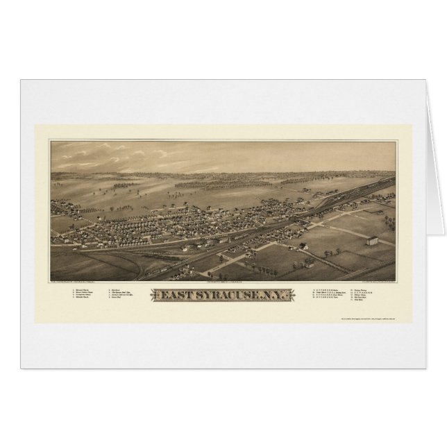 Ostsyrakus, NY panoramische Karte - 1885 (Vorderseite (Horizontal))