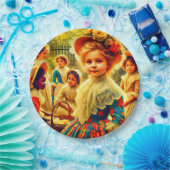 OSTTAG Vintage Kinder 3D ~ dekoriert Pappteller (Party)