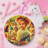 OSTTAG Vintage Kinder 3D ~ dekoriert Pappteller (Party)