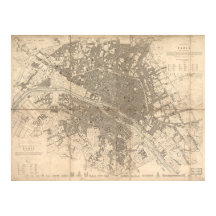 Ostteil von Paris Karte (1834)