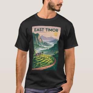 Osttimor Felder Illustration Reise Kunst Vintage T-Shirt