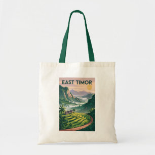 Osttimor Felder Illustration Reise Kunst Vintage Tragetasche