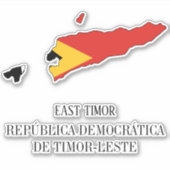 Osttimor Flag Map Patriotic Aufkleber (Vorderseite)