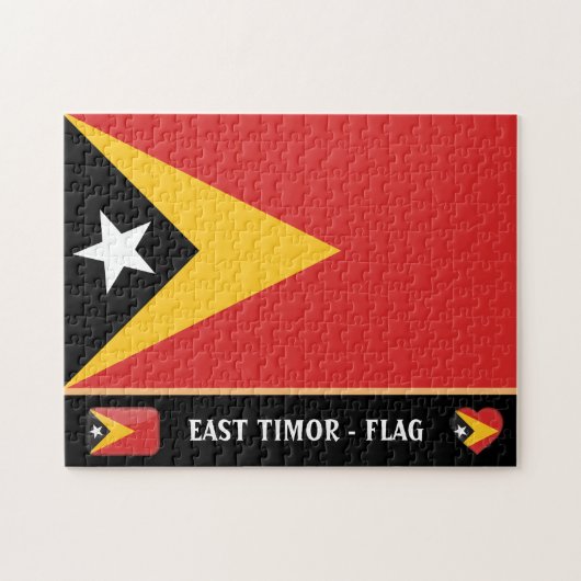 Osttimor Flag & timorisches Land / Osttimor Puzzle (Horizontal)