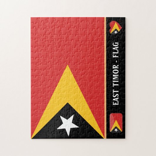 Osttimor Flag & timorisches Land / Osttimor Puzzle (Vertikal)
