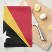 Osttimor-Flagge Geschirrtuch (Viertel Falte)