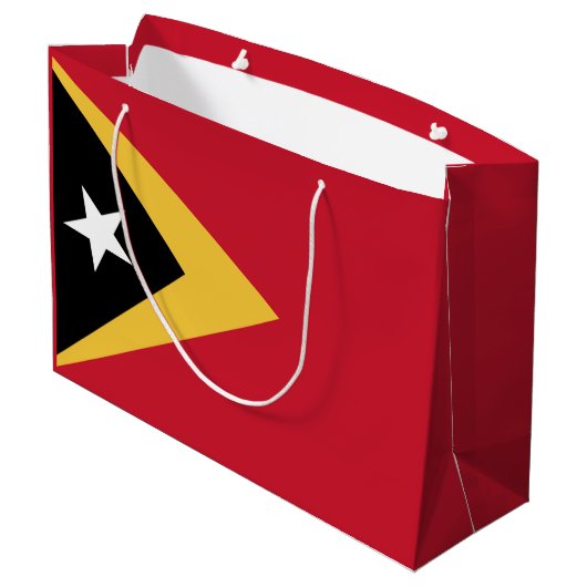 Osttimor-Flagge Große Geschenktüte (Rückseite Schrägansicht)