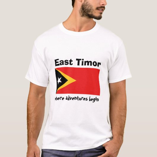 Osttimor-Flagge + Karte + Text-T - Shirt (Vorderseite)