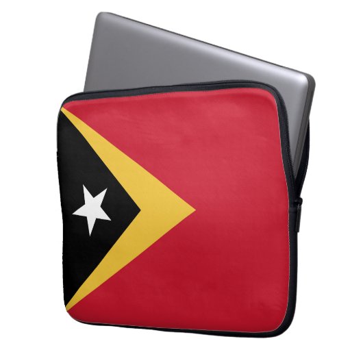 Osttimor-Flagge Laptopschutzhülle (Vorderseite Links)