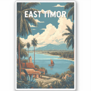 Osttimor-Illustration Reise Kunst Vintage Aufkleber