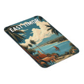 Osttimor-Illustration Reise Kunst Vintage Magnet (Rechte Seite)