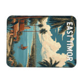 Osttimor-Illustration Reise Kunst Vintage Magnet (Horizontal)