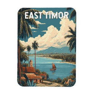 Osttimor-Illustration Reise Kunst Vintage Magnet