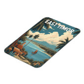 Osttimor-Illustration Reise Kunst Vintage Magnet (Linke Seite)