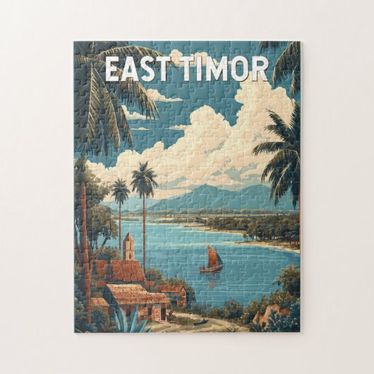 Osttimor-Illustration Reise Kunst Vintage Puzzle (Vertikal)