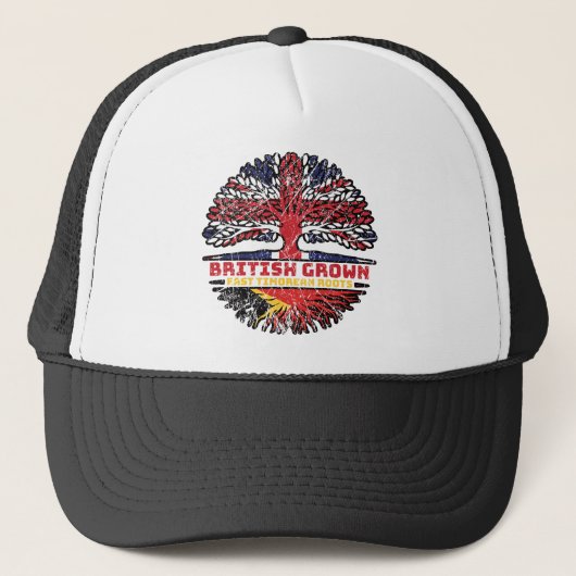 Osttimor Osttimor Britisches UK Tree Roots Truckerkappe (Vorderseite)
