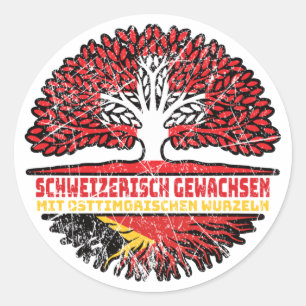 Osttimor Osttimorisch Schweizer Schweiz Baum Runder Aufkleber