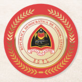 Osttimor-Wappen Runder Pappuntersetzer (Vorderseite)