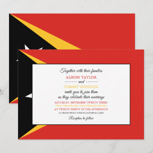 Osttimorische Flagge, Flagge Osttimors Hochzeit Einladung