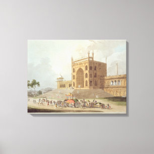 Osttor des Jummah Musjid in Delhi, von ' Leinwanddruck