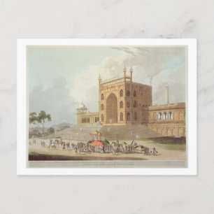 Osttor des Jummah Musjid in Delhi, von ' Postkarte