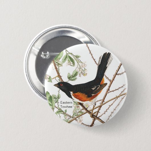 Osttowhere, Audubon, Rot-mit Augen Birdwatcher-Bir Button (Vorne & Hinten)