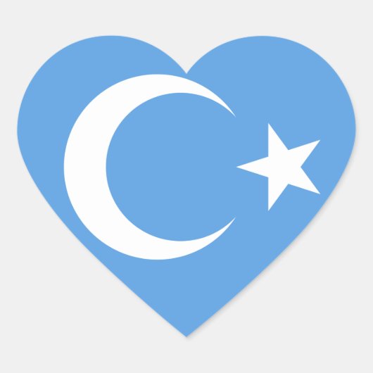 Ostturkestan Uyghur Flag Herz-Aufkleber (Vorderseite)
