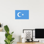 Ostturkestan Uyghur Flag Poster (Heimbüro)