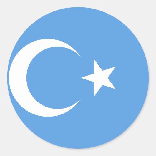 Ostturkestan Uyghur Flag Runder Aufkleber (Vorderseite)