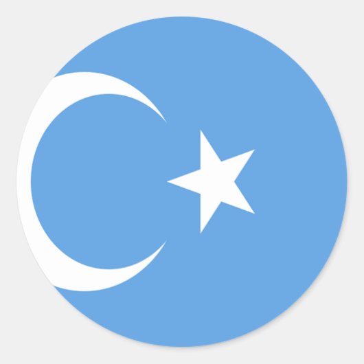 Ostturkestan Uyghur Flag Runder Aufkleber (Vorderseite)