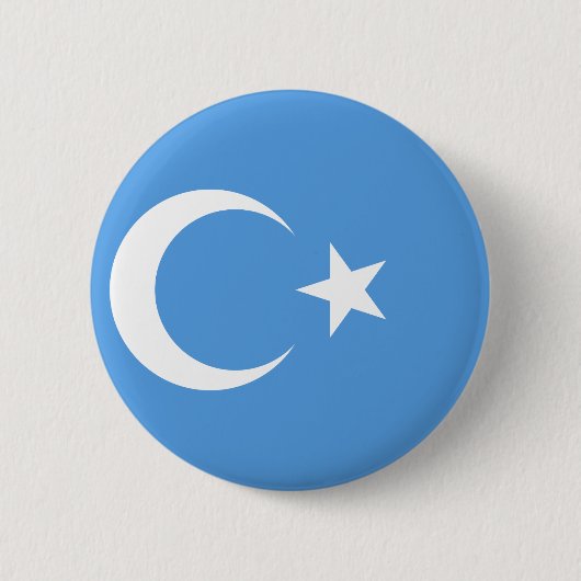 OstTurkestan Uyghur Flagge Button (Vorderseite)