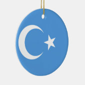 OstTurkestan Uyghur Flagge Keramikornament (Rechts)