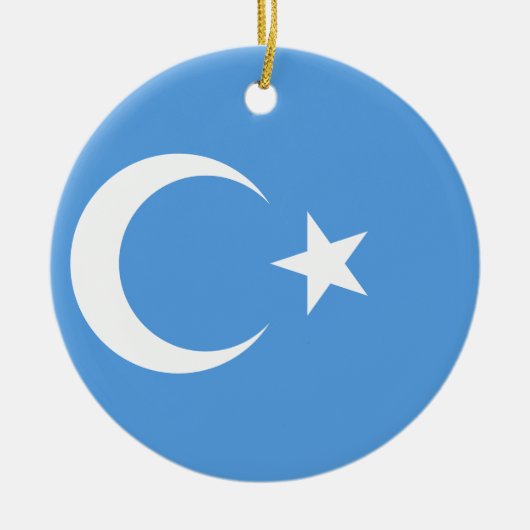 OstTurkestan Uyghur Flagge Keramikornament (Vorne)