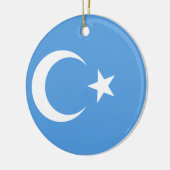 OstTurkestan Uyghur Flagge Keramikornament (Links)