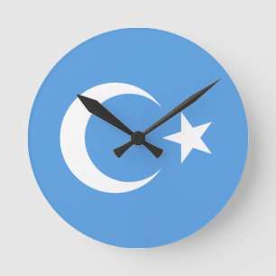 OstTurkestan Uyghur Flagge Runde Wanduhr