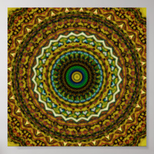 Ostversprechen-Mandala-Kaleidoskop-Muster Poster