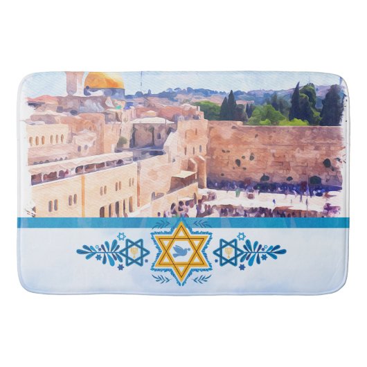 Ostwall Tempel Berg Jerusalem Badematte (Vorderseite)