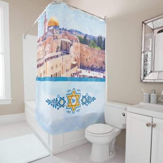 Ostwall Tempel Berg Jerusalem Duschvorhang (Beispiel)