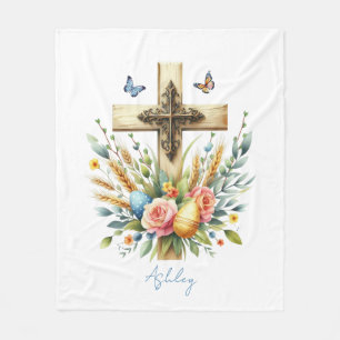 Ostwasser-Kreuz personalisiert Fleecedecke