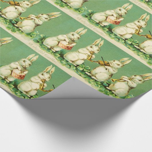 OSTWEISS RABBIT ORCHESTRA Musik Kaninchen machen Geschenkpapier (Ecke)