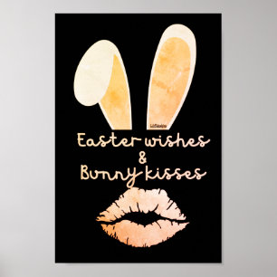 OSTWÜNSCHE & BUNNY KISSES Ostergeschenk Idee Poster