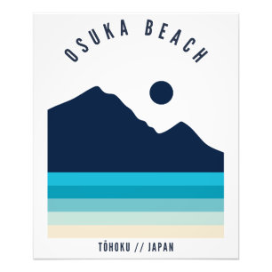 Osuka-Strand Tohoku Japan Retro Vintage Fotodruck