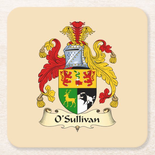 O'Sullivan Familien Wappen Papier Untersetzer  (Vorderseite)