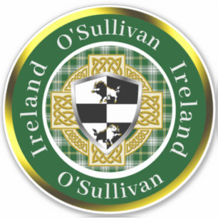 O'Sullivan Irish Shield/Celtic Cross Personalisier Aufkleber